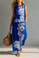 Rachele - Completo elegante moderno con stampa floreale per Donna