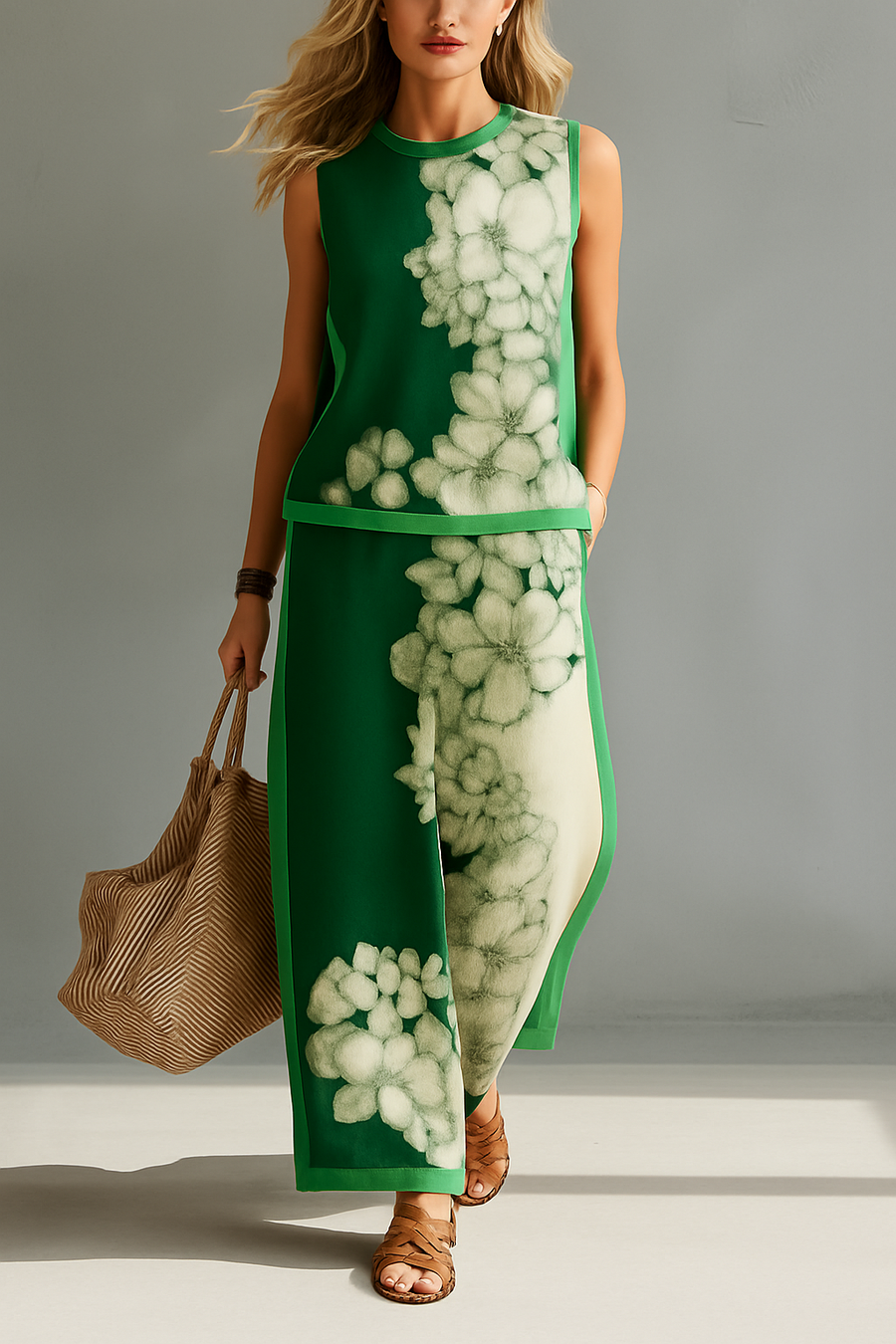 Rachele - Completo elegante moderno con stampa floreale per Donna