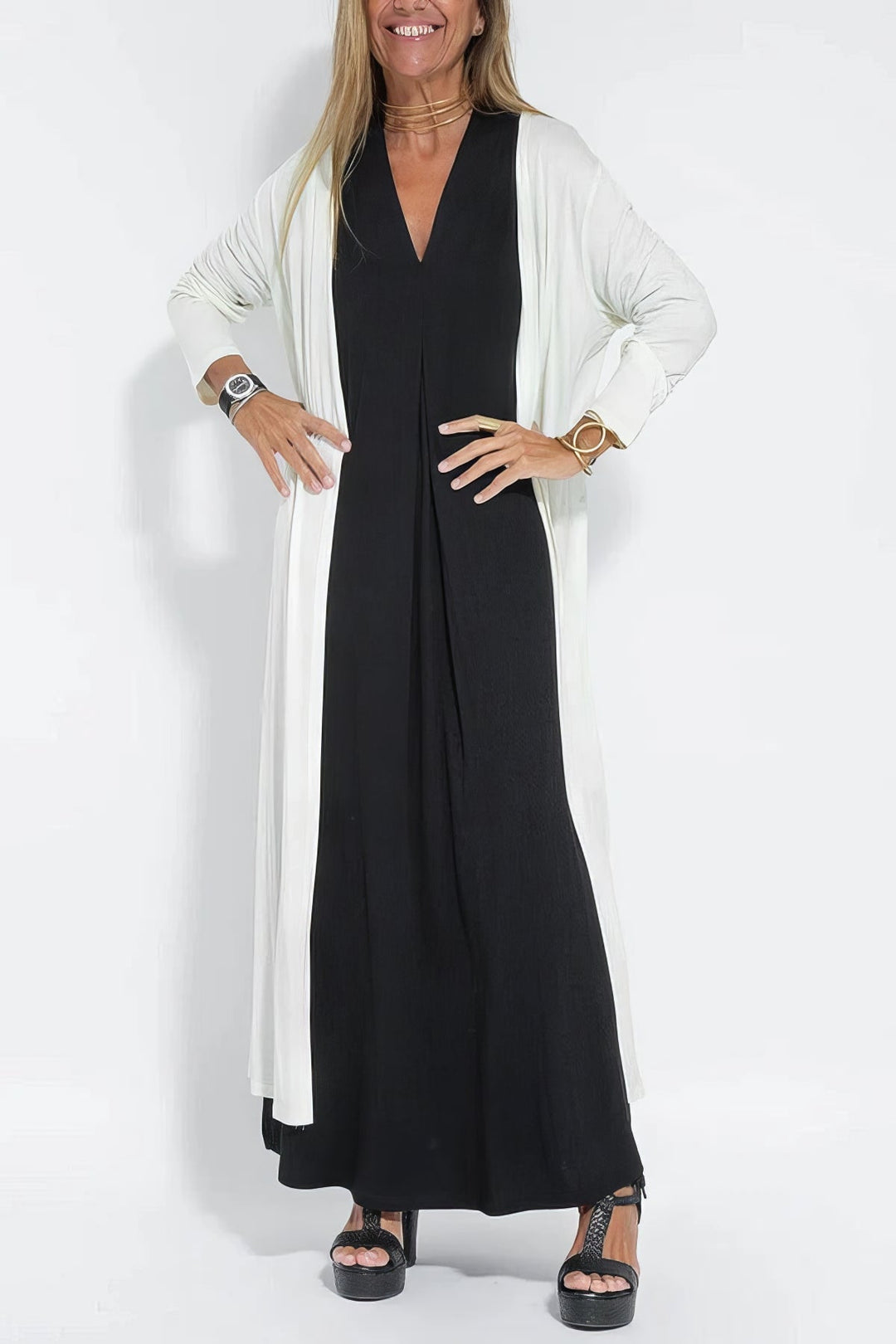 Ava™ | Abito lungo elegante + cardigan