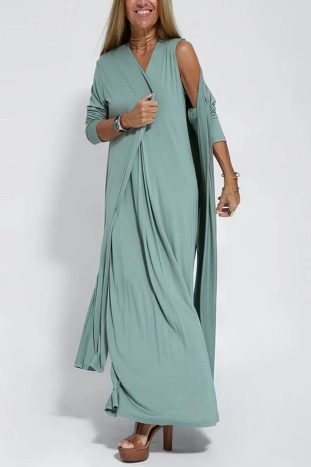 Ava™ | Abito lungo elegante + cardigan