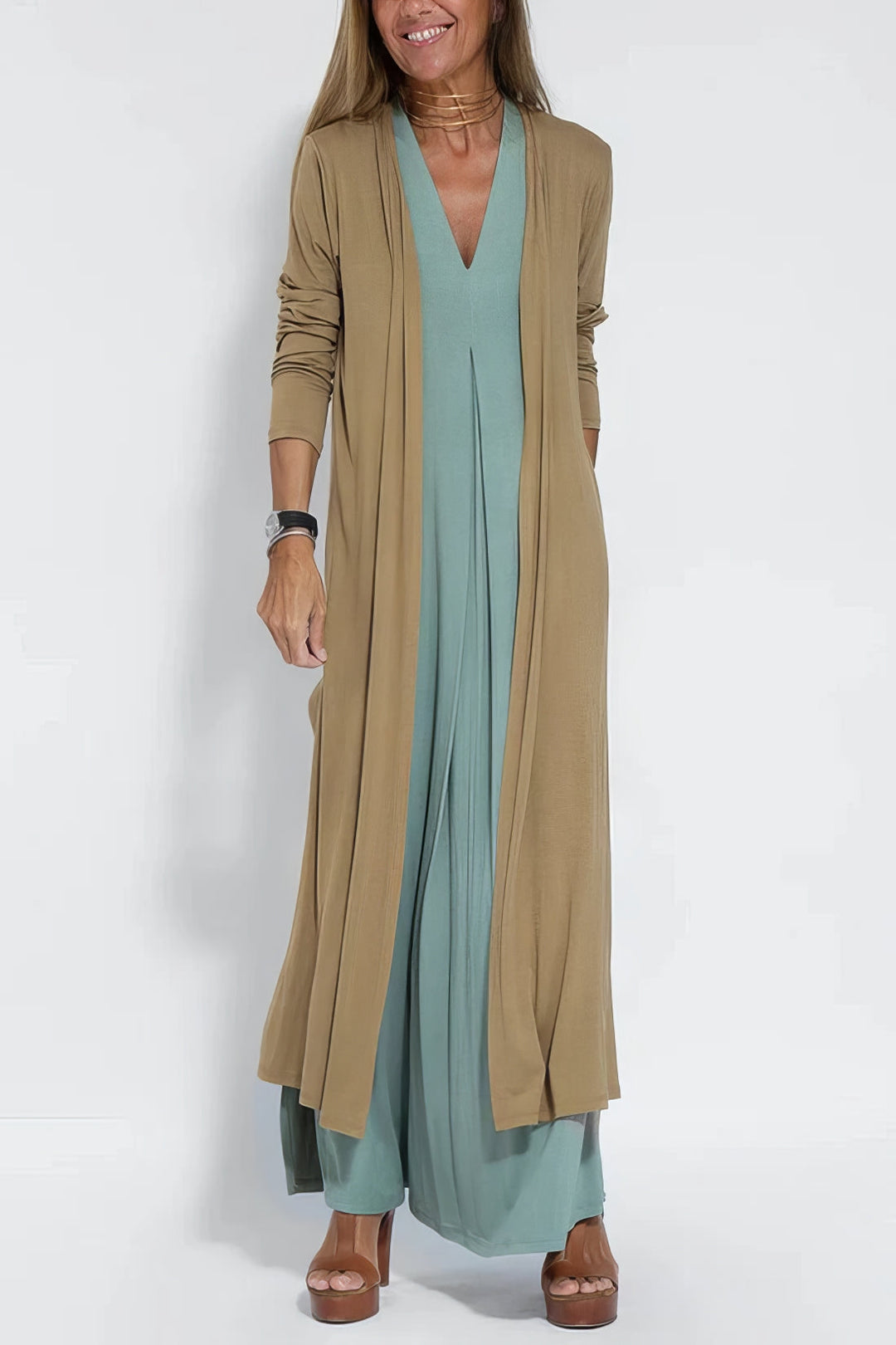 Ava™ | Abito lungo elegante + cardigan